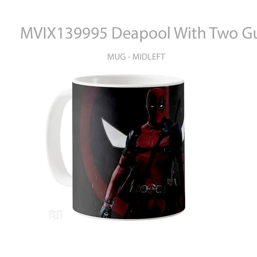 Mug Deapool With Two Guns Gelas Keramik Unik - All-side / Desain