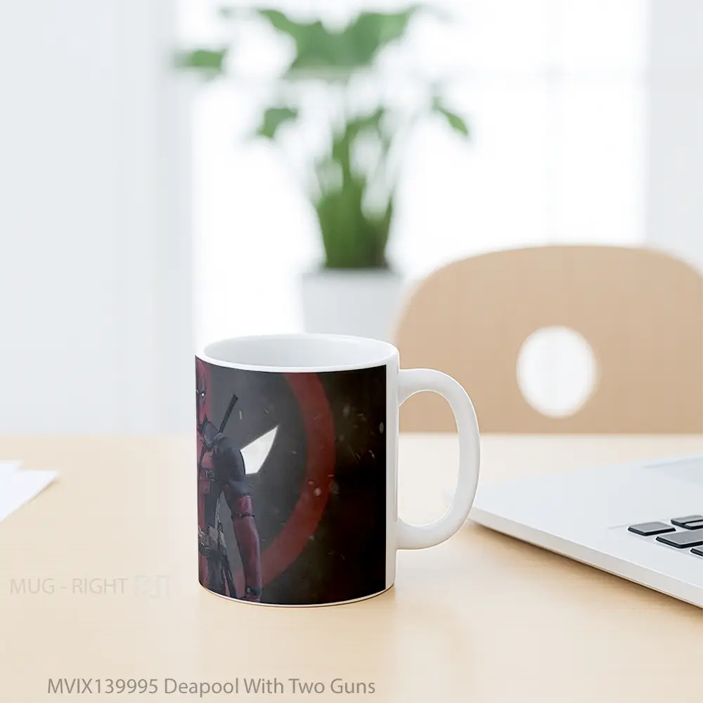 Mug Deapool With Two Guns Gelas Keramik Unik - All-side / Desain