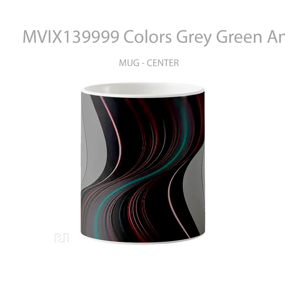Mug Colors Grey Green And Red Gelas Keramik Unik