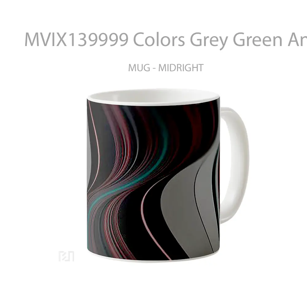 Mug Colors Grey Green And Red Gelas Keramik Unik - All-side / Desain