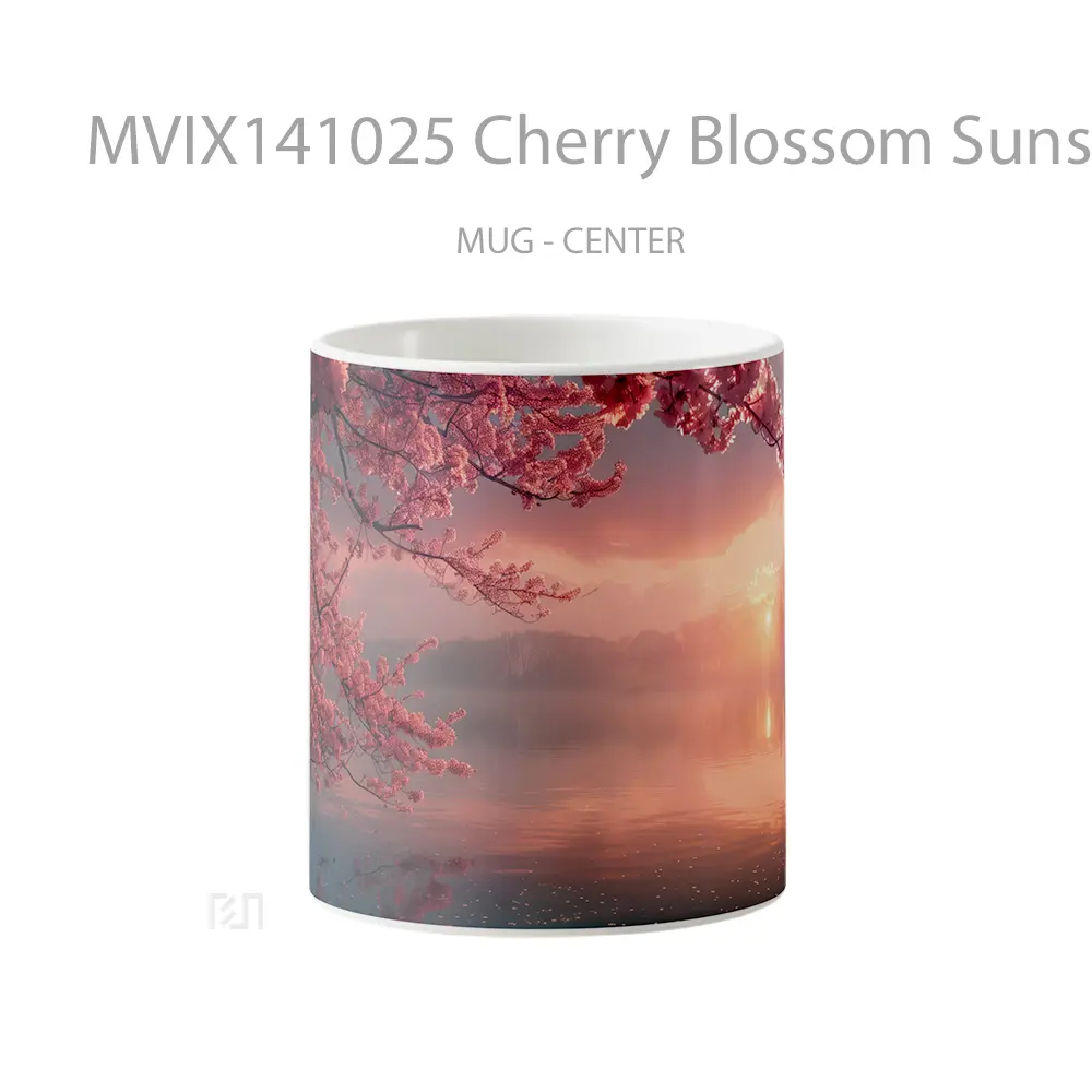 Mug Cherry Blossom Sunset Scenery Gelas Pemandangan Alam