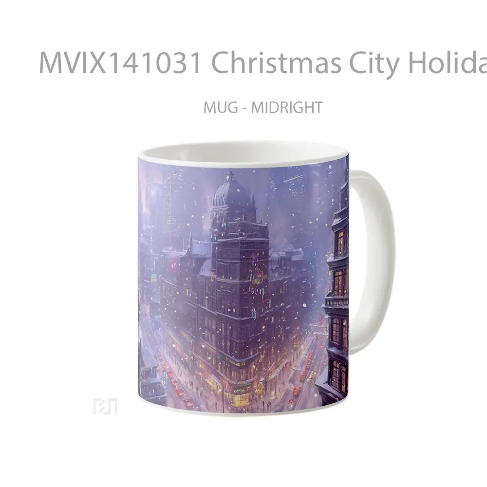 Mug Christmas City Holiday 2025 New Yea Gelas Keramik Unik - All-side / Desain