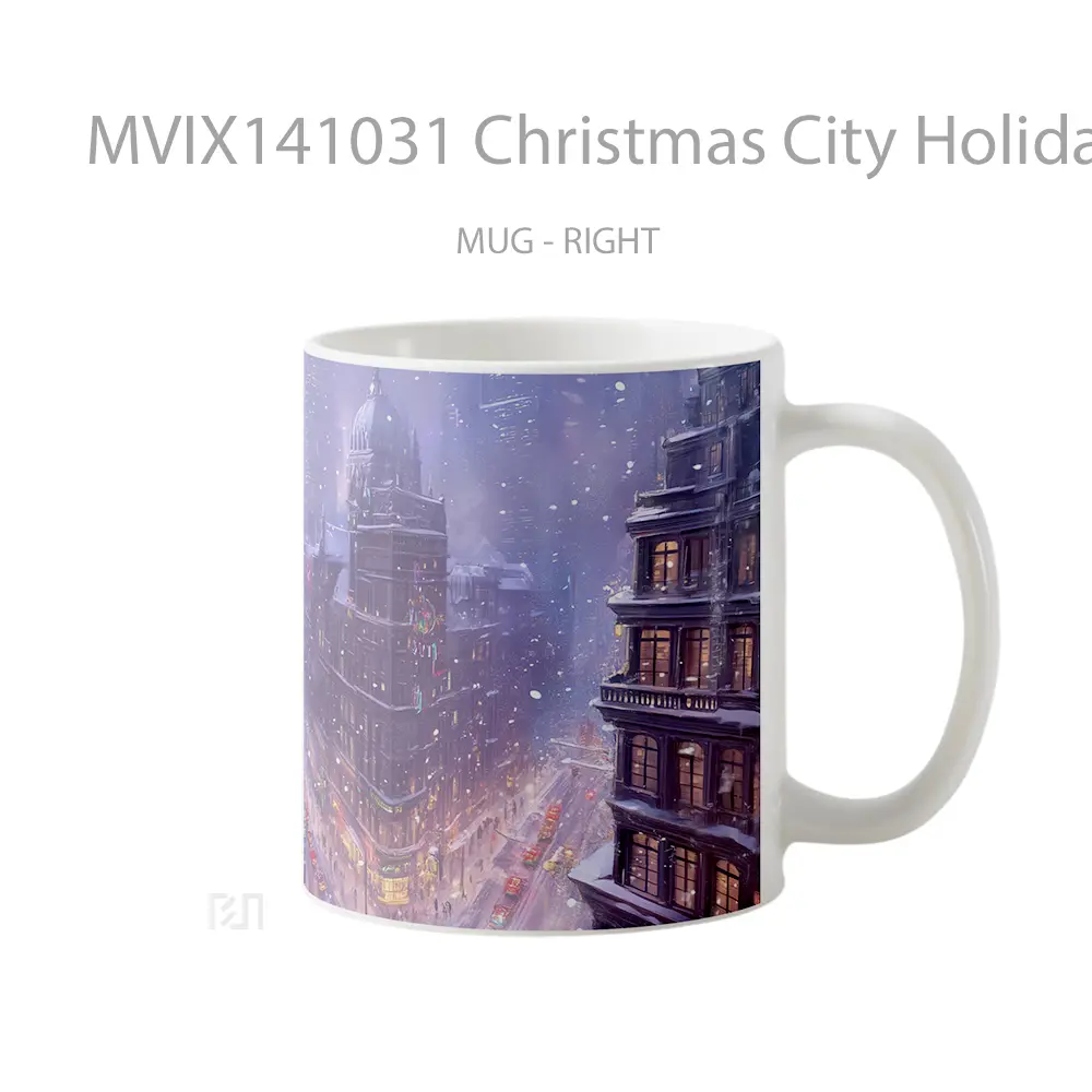 Mug Christmas City Holiday 2025 New Yea Gelas Keramik Unik - All-side / Desain