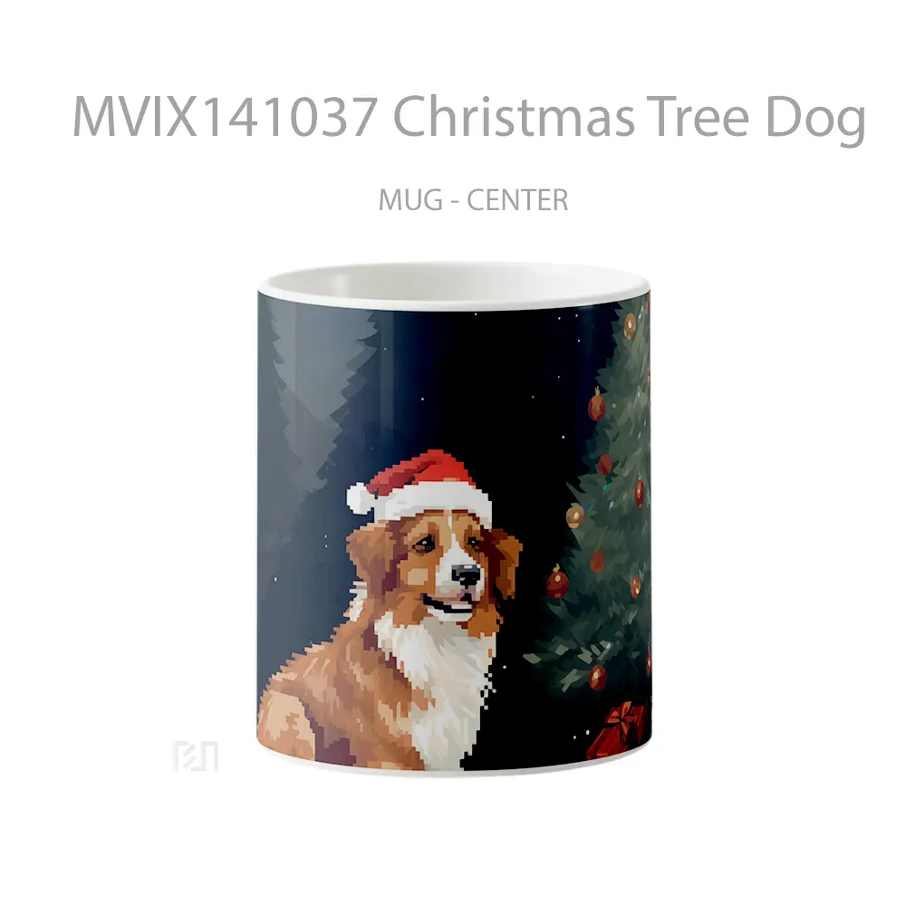 Mug Christmas Tree Dog Gelas Hewan Lucu