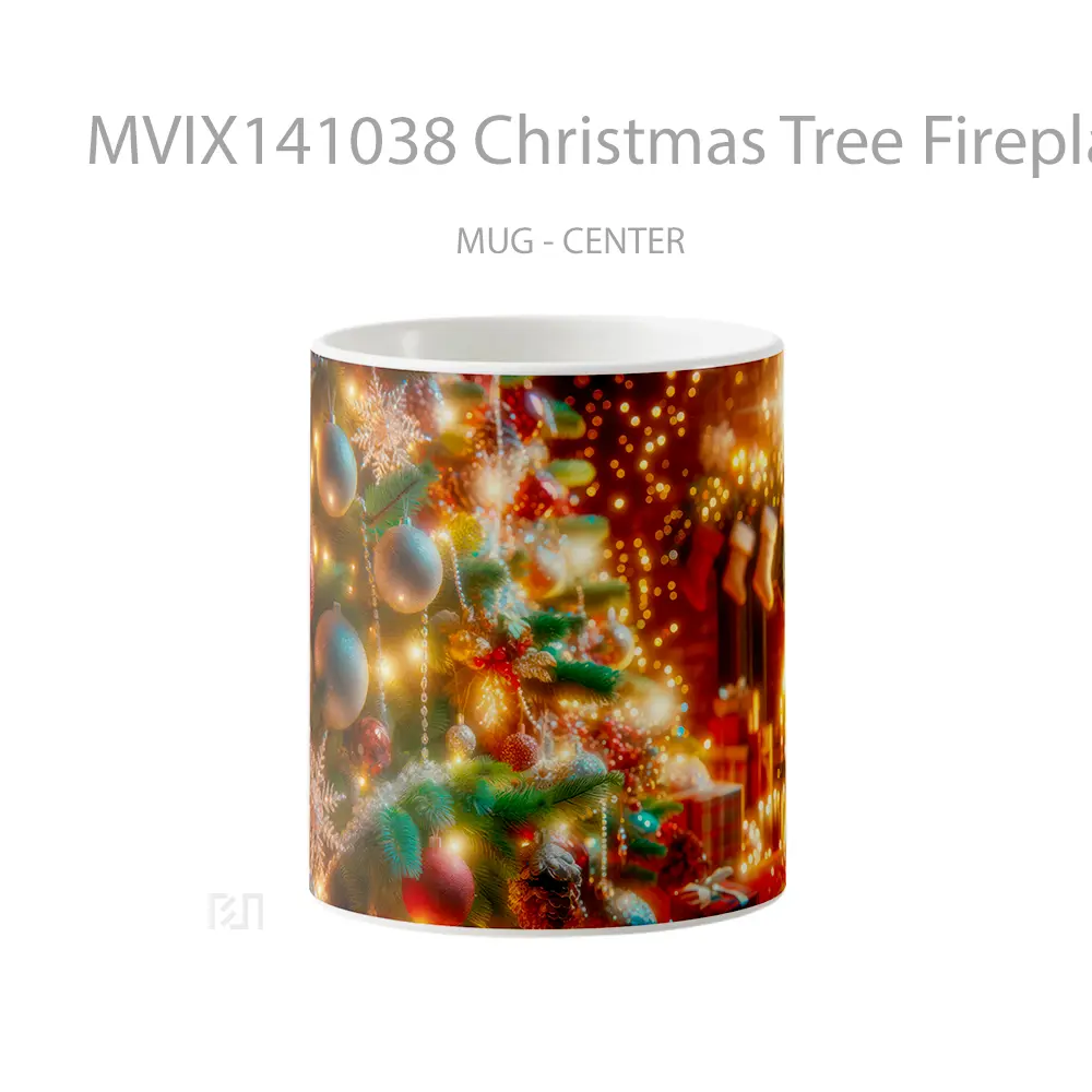 Mug Christmas Tree Fireplace Gelas Keramik Unik