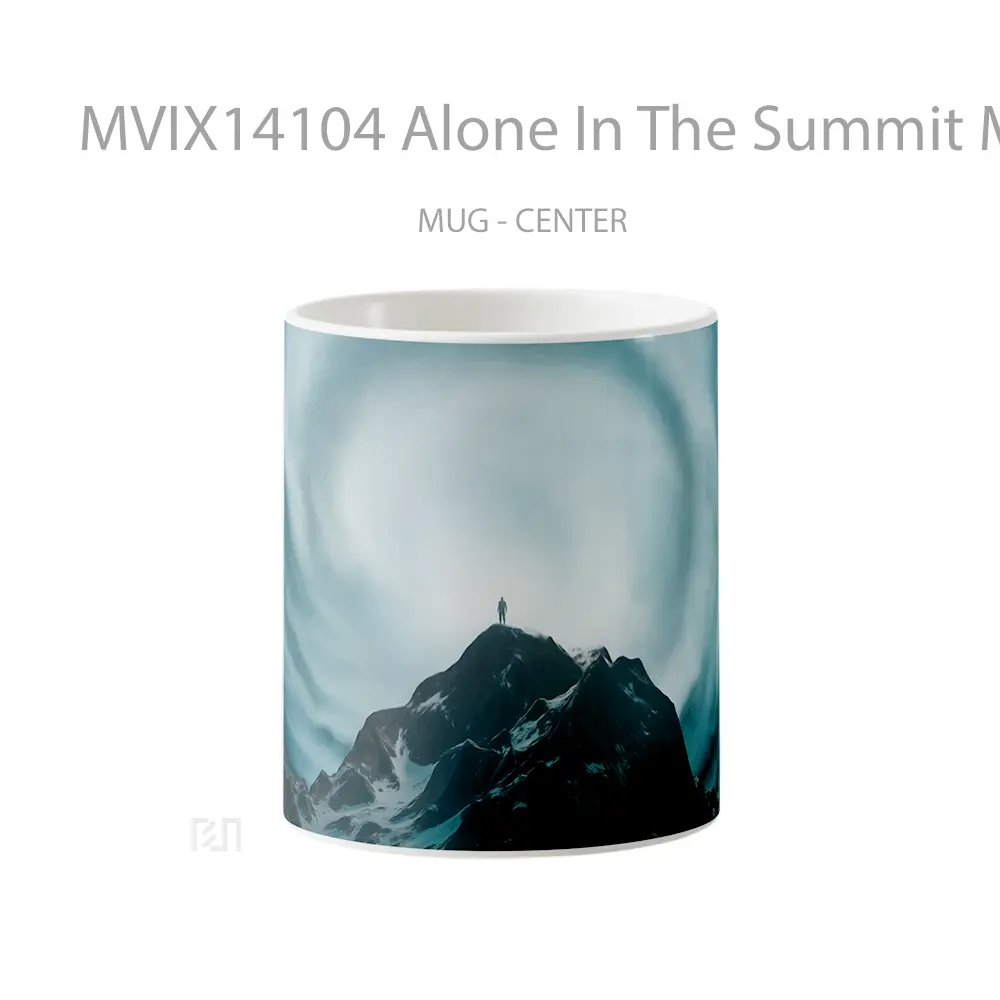 Mug Alone In The Summit Mountain Scenery Gelas Pemandangan Alam
