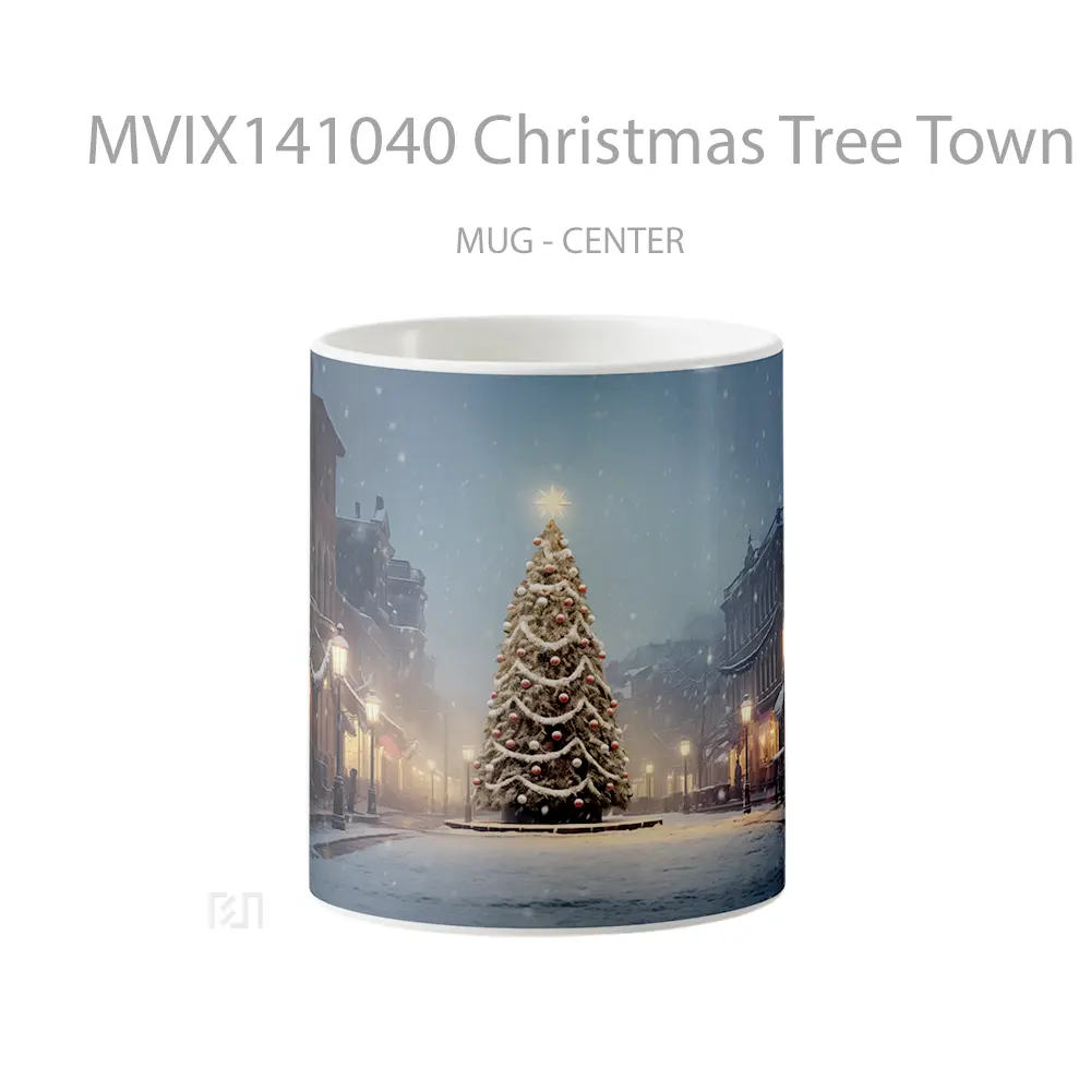 Mug Christmas Tree Town Gelas Keramik Unik