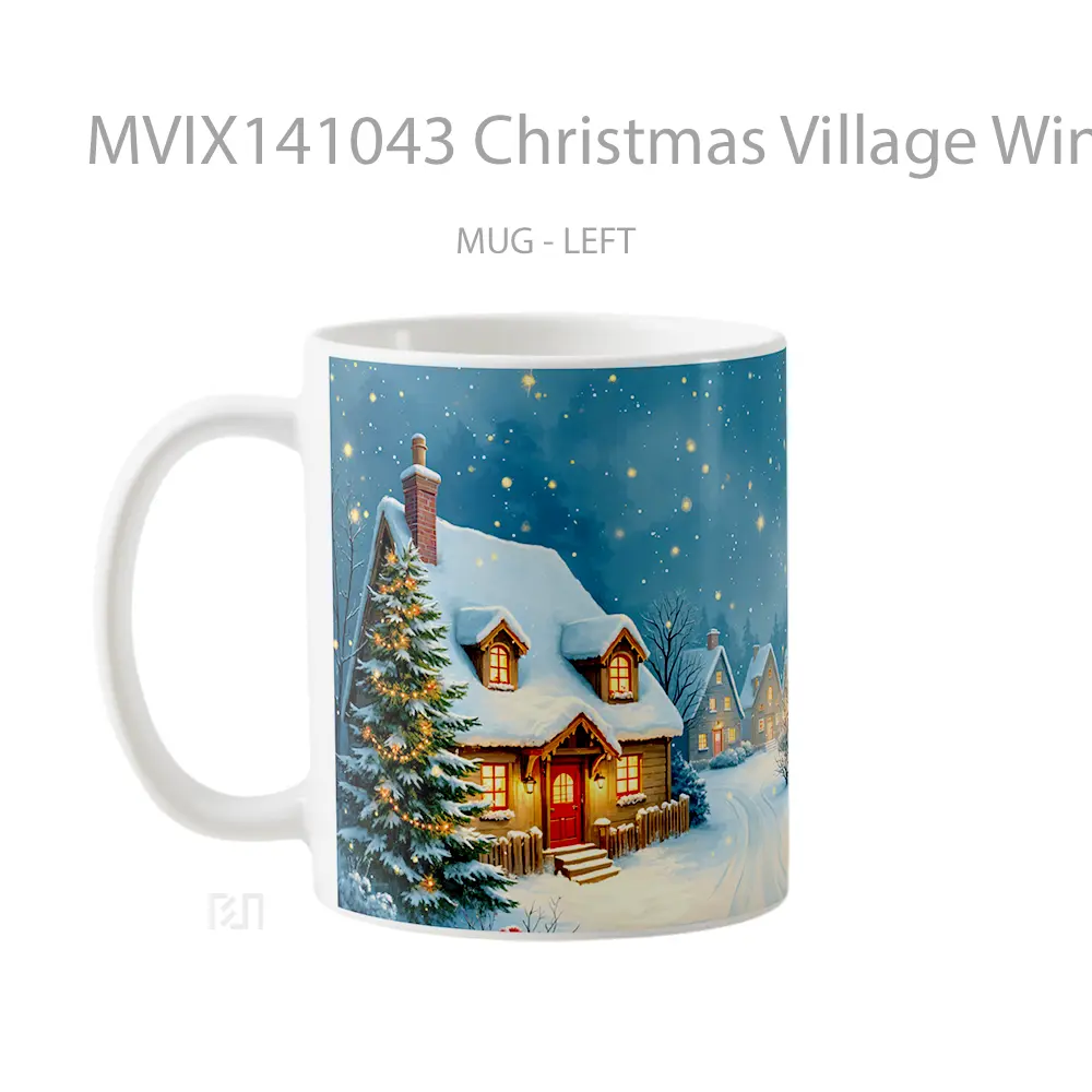 Mug Christmas Village Winter Sno Gelas Keramik Unik - All-side / Desain