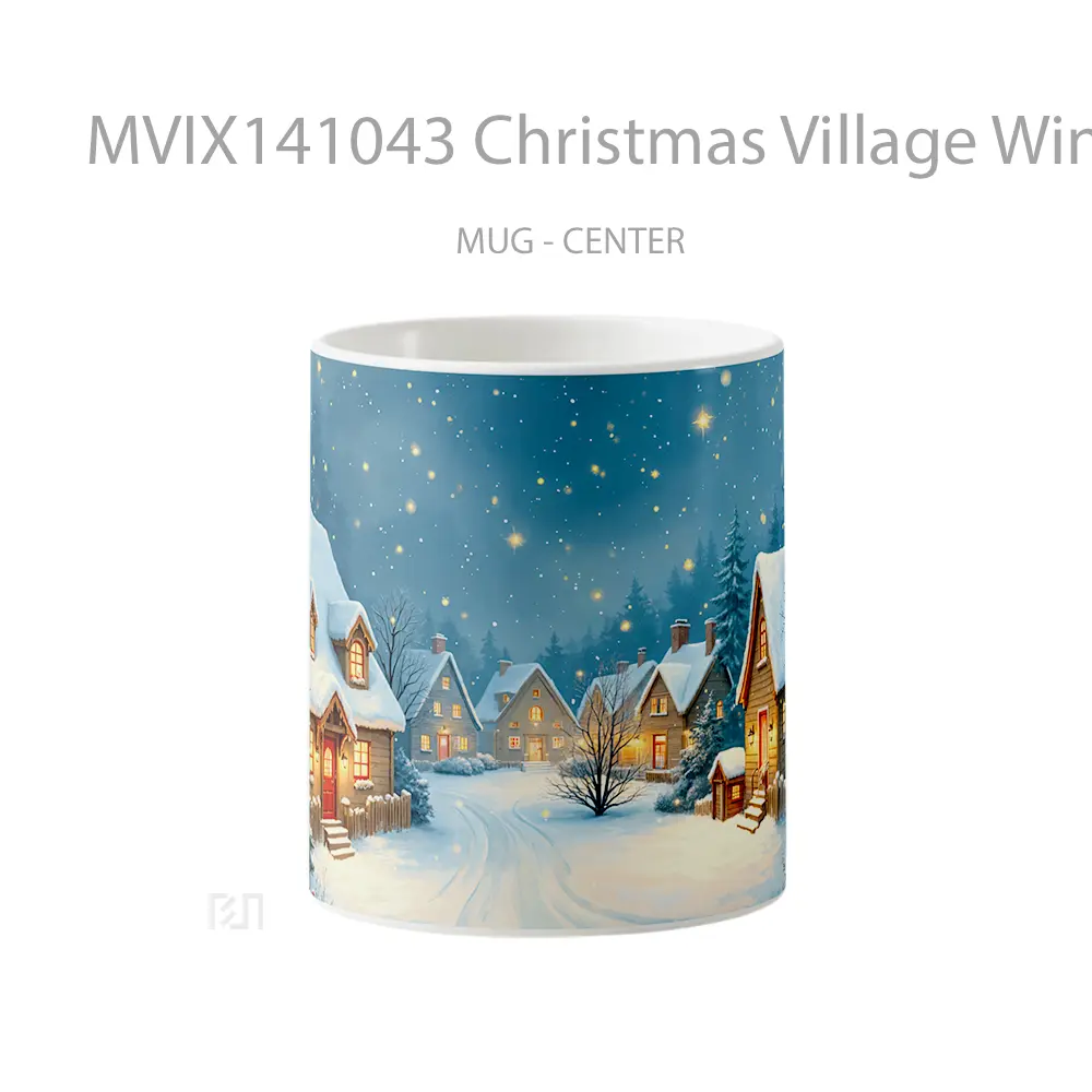 Mug Christmas Village Winter Sno Gelas Keramik Unik