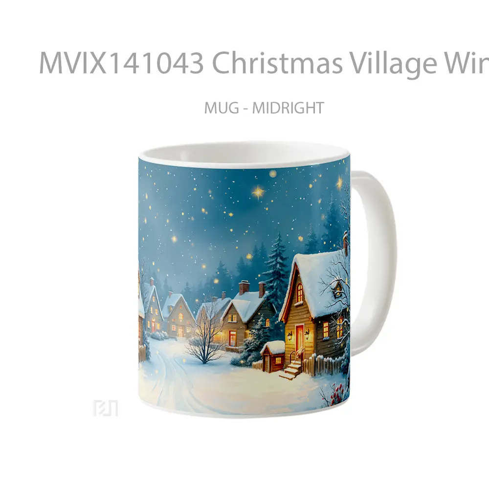 Mug Christmas Village Winter Sno Gelas Keramik Unik - All-side / Desain