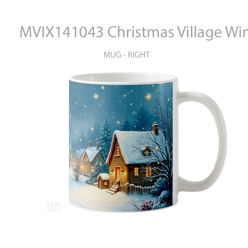 Mug Christmas Village Winter Sno Gelas Keramik Unik - All-side / Desain