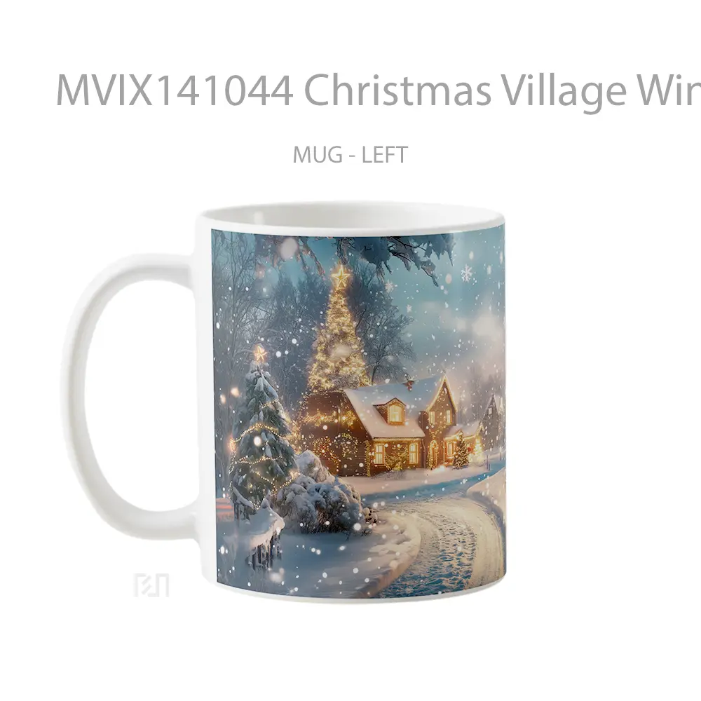 Mug Christmas Village Winter Sno Gelas Keramik Unik - All-side / Desain