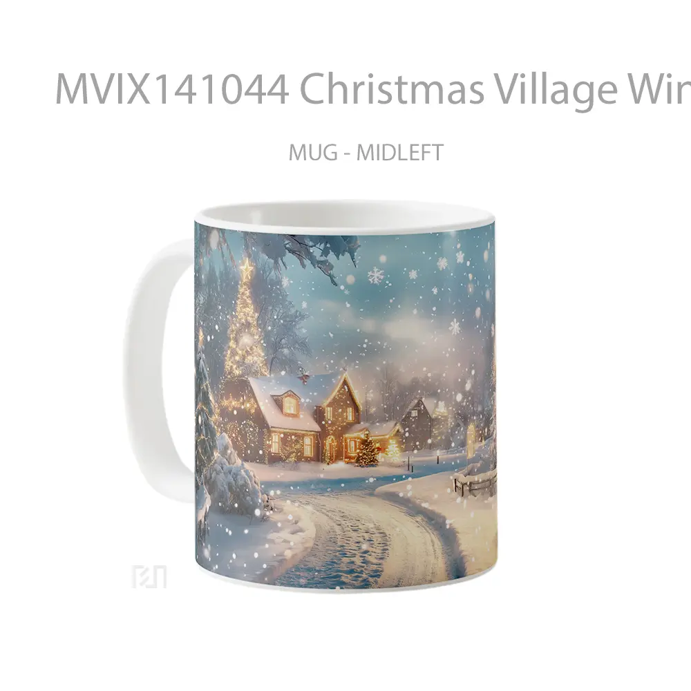 Mug Christmas Village Winter Sno Gelas Keramik Unik - All-side / Desain