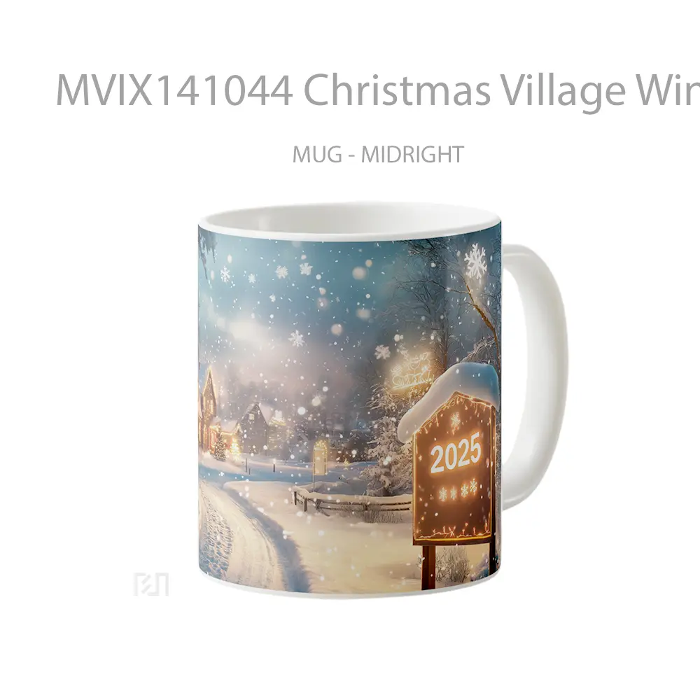 Mug Christmas Village Winter Sno Gelas Keramik Unik - All-side / Desain