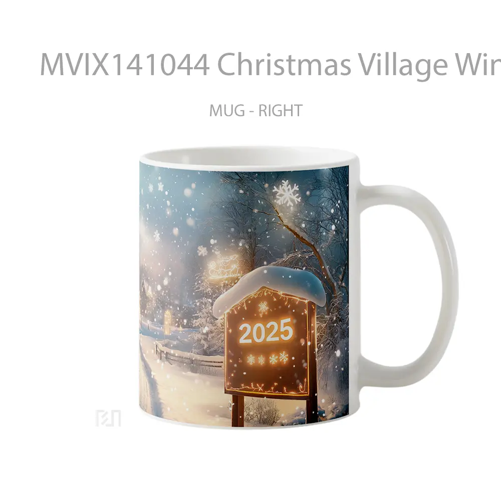 Mug Christmas Village Winter Sno Gelas Keramik Unik - All-side / Desain