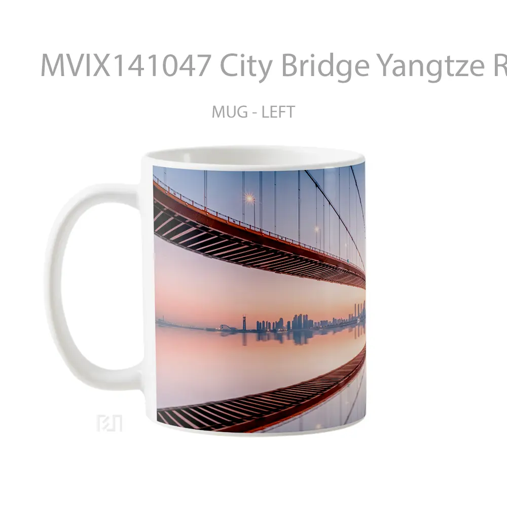 Mug City Bridge Yangtze River Scener Gelas Keramik Unik - All-side / Desain