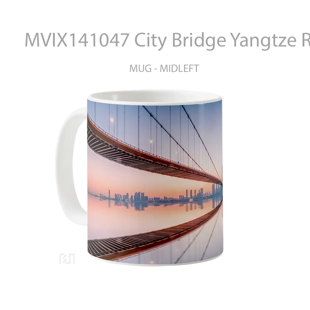 Mug City Bridge Yangtze River Scener Gelas Keramik Unik - All-side / Desain