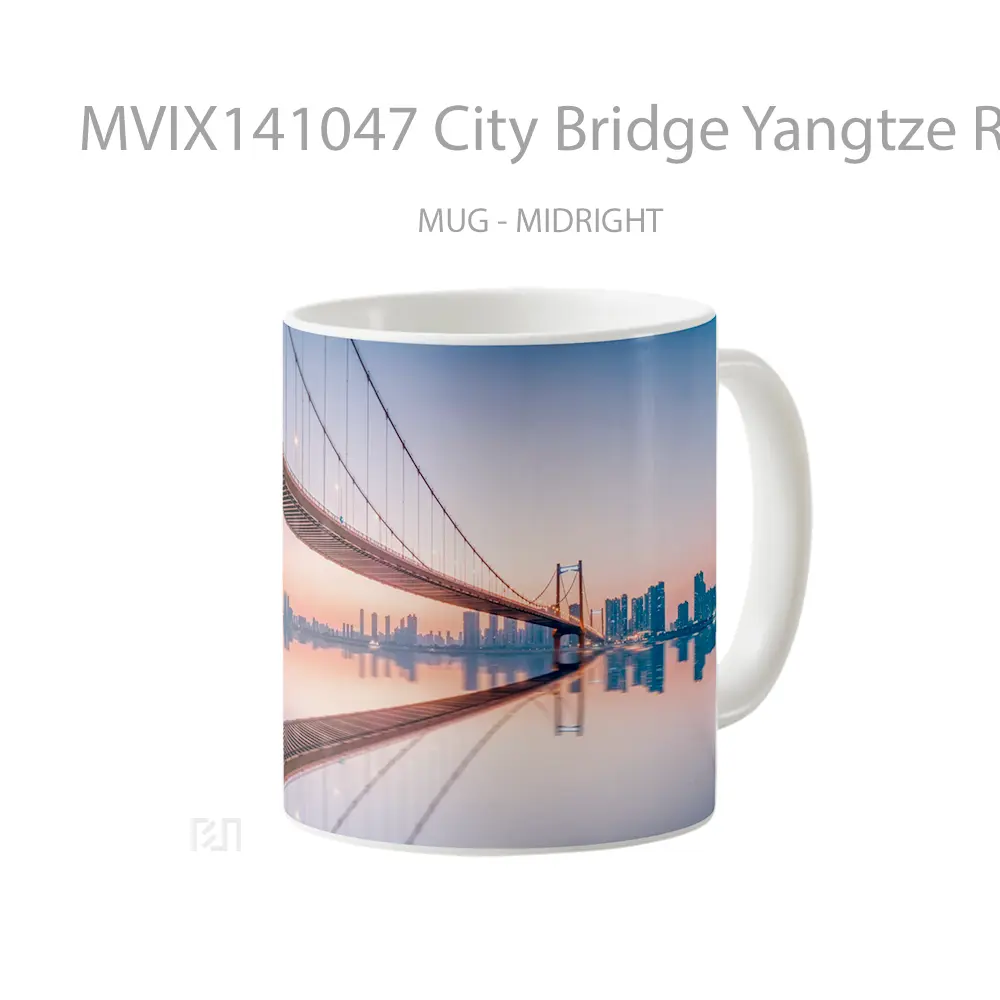 Mug City Bridge Yangtze River Scener Gelas Keramik Unik - All-side / Desain