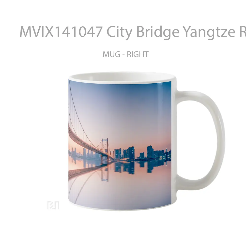 Mug City Bridge Yangtze River Scener Gelas Keramik Unik - All-side / Desain