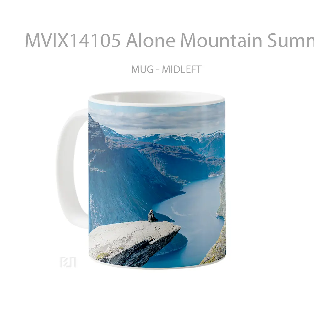 Mug Alone Mountain Summit Scenery Gelas Pemandangan Alam - All-side / Desain