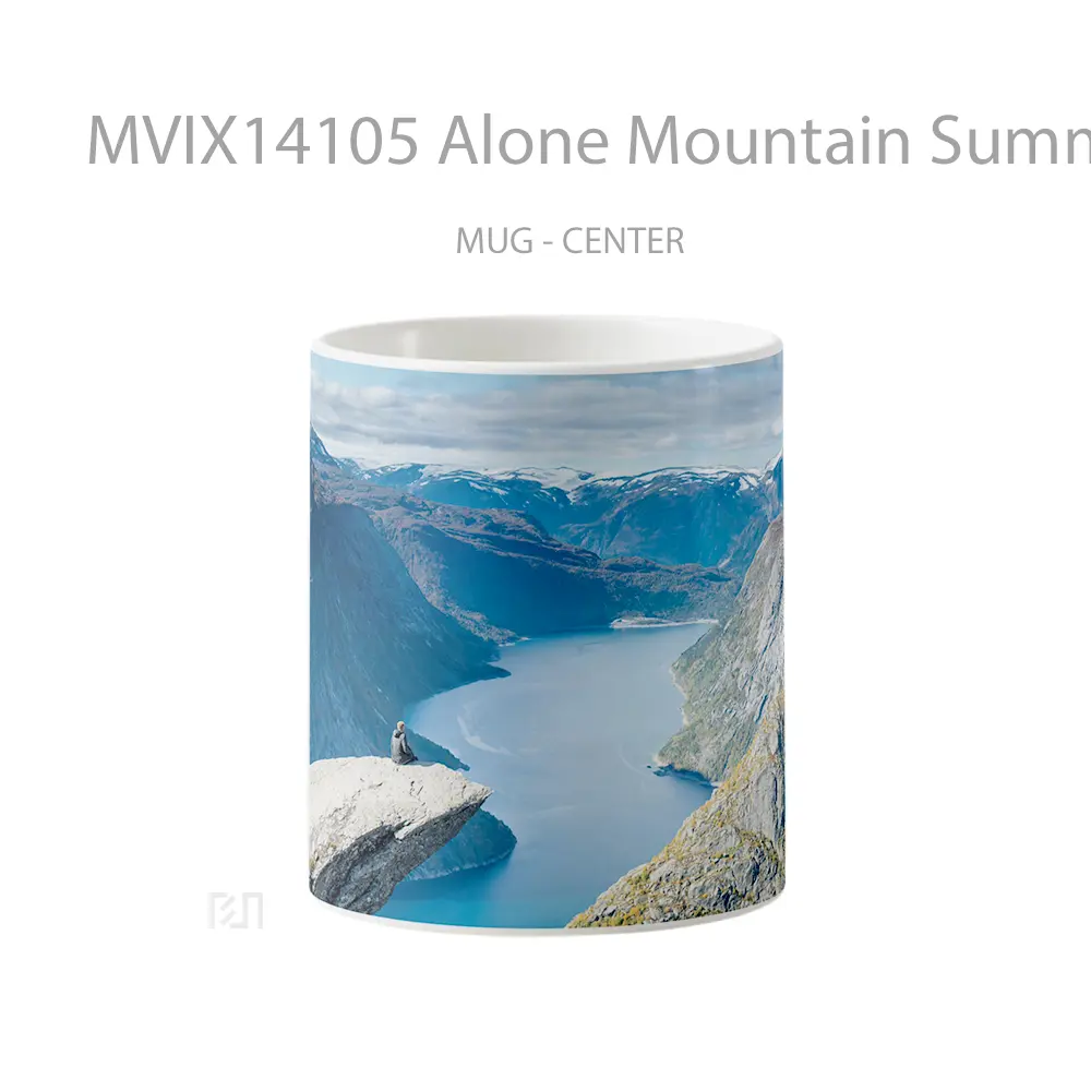 Mug Alone Mountain Summit Scenery Gelas Pemandangan Alam