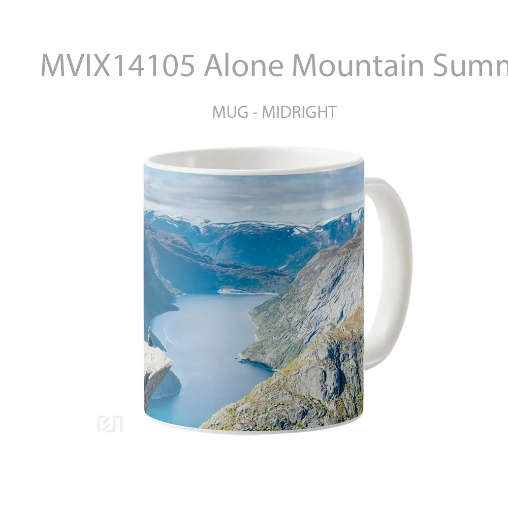 Mug Alone Mountain Summit Scenery Gelas Pemandangan Alam - All-side / Desain