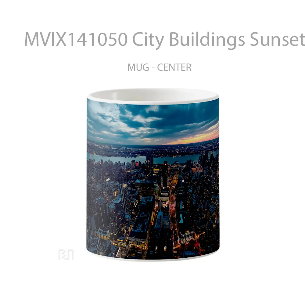 Mug City Buildings Sunset Aerial View Scenery Gelas Pemandangan Alam
