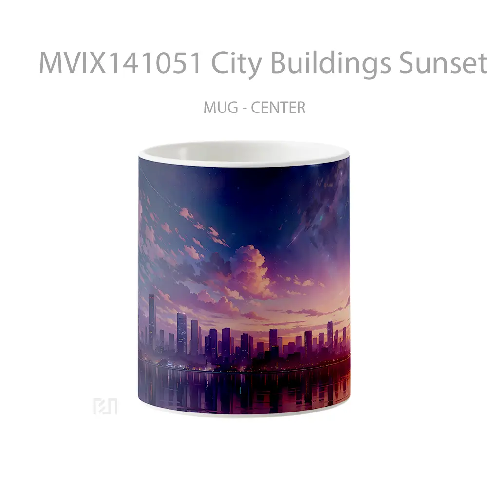 Mug City Buildings Sunset Scenery Gelas Pemandangan Alam