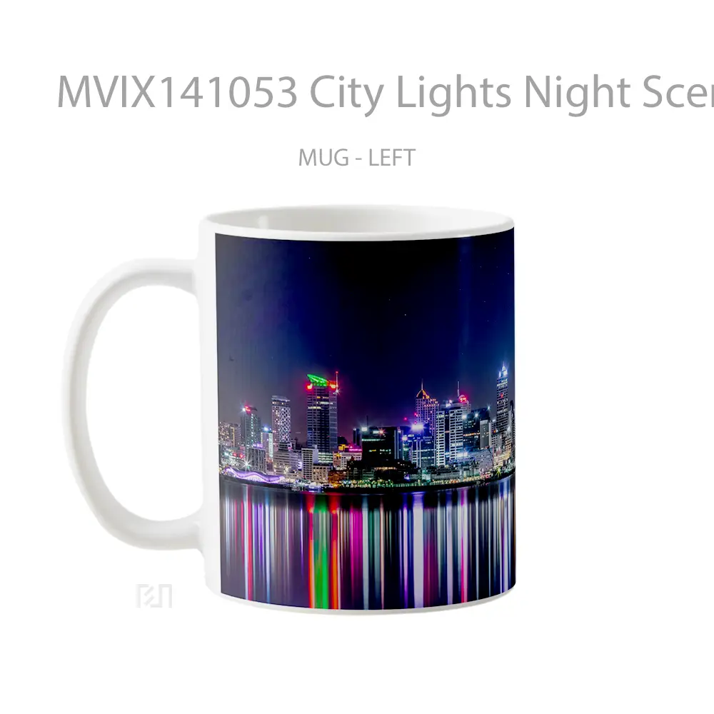 Mug City Lights Night Scenery Gelas Keramik Unik - All-side / Desain