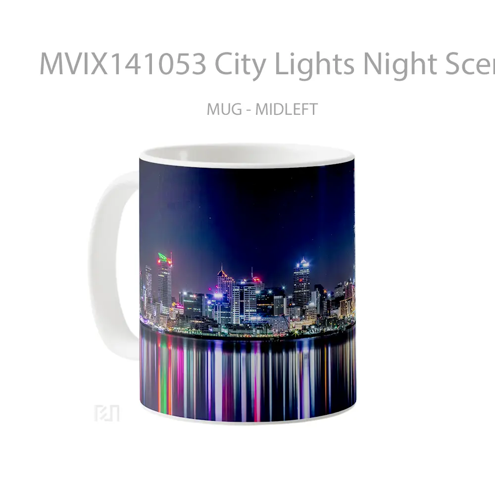Mug City Lights Night Scenery Gelas Keramik Unik - All-side / Desain