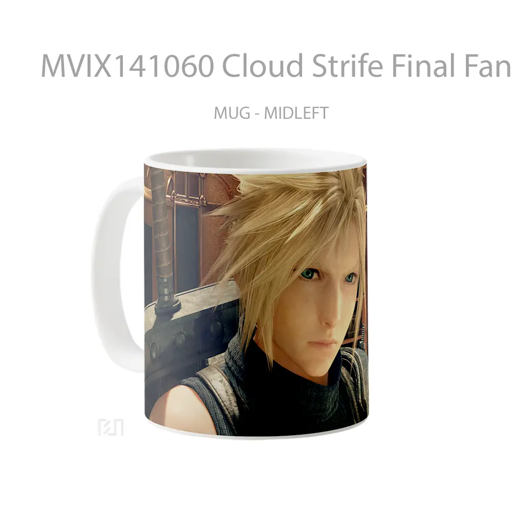 Mug Cloud Strife Final Fantasy 7 Remake Rebirth Gelas Pemandangan Alam - All-side / Desain