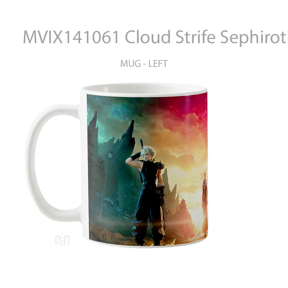 Mug Cloud Strife Sephiroth Zack Fair Final Fantasy 7 Remake Rebirth Gelas Pemandangan Alam - All-side / Desain