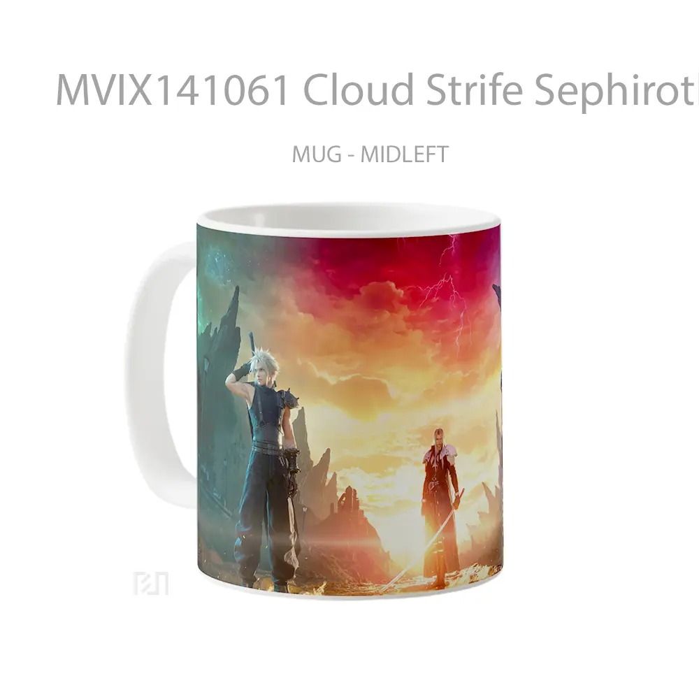 Mug Cloud Strife Sephiroth Zack Fair Final Fantasy 7 Remake Rebirth Gelas Pemandangan Alam - All-side / Desain