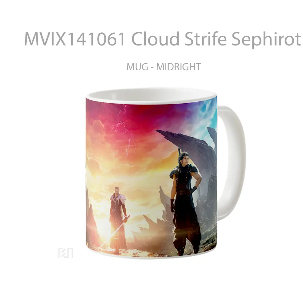 Mug Cloud Strife Sephiroth Zack Fair Final Fantasy 7 Remake Rebirth Gelas Pemandangan Alam - All-side / Desain