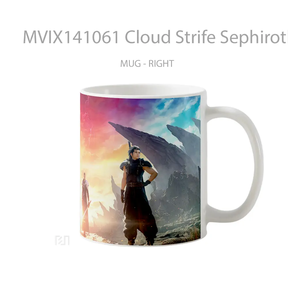 Mug Cloud Strife Sephiroth Zack Fair Final Fantasy 7 Remake Rebirth Gelas Pemandangan Alam - All-side / Desain