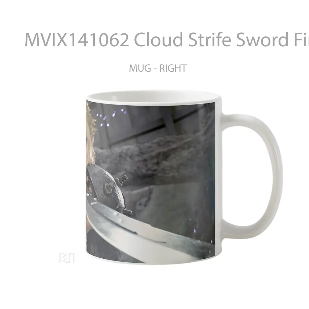 Mug Cloud Strife Sword Final Fantasy 7 Remake Rebirth Gelas Pemandangan Alam - All-side / Desain