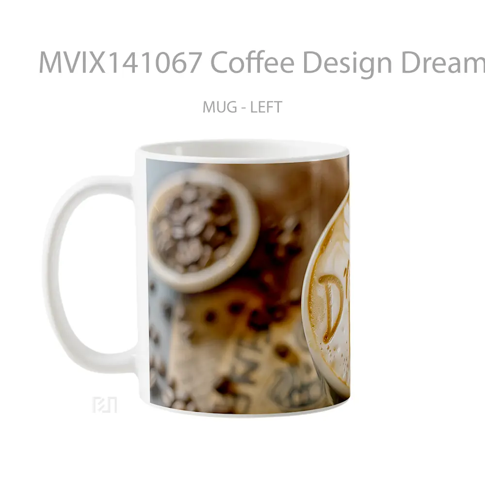 Mug Coffee Design Dream Big Digital Art Mug Pecinta Kopi - All-side / Desain
