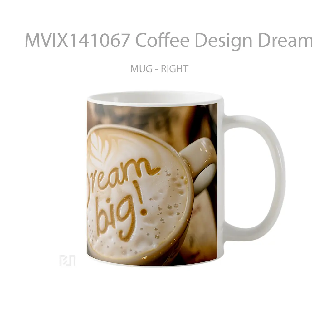 Mug Coffee Design Dream Big Digital Art Mug Pecinta Kopi - All-side / Desain