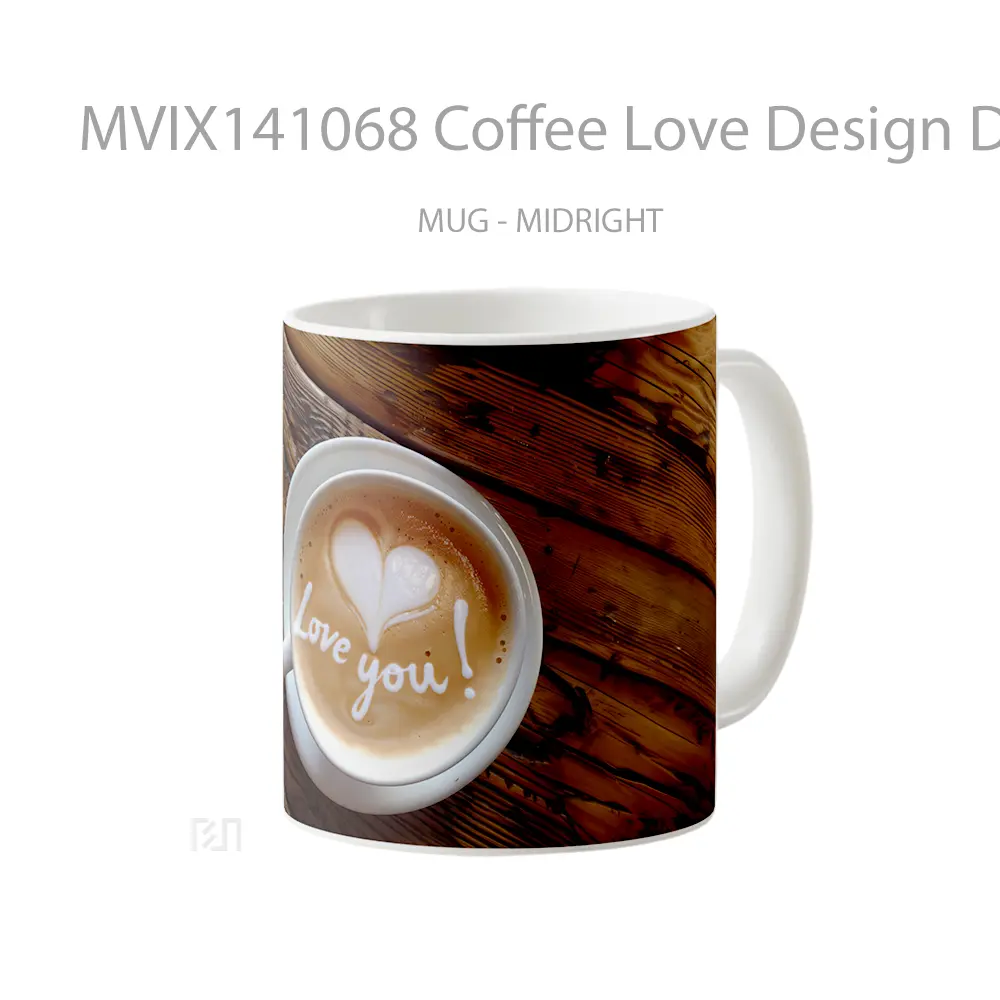 Mug Coffee Love Design Digital Art Mug Pecinta Kopi - All-side / Desain