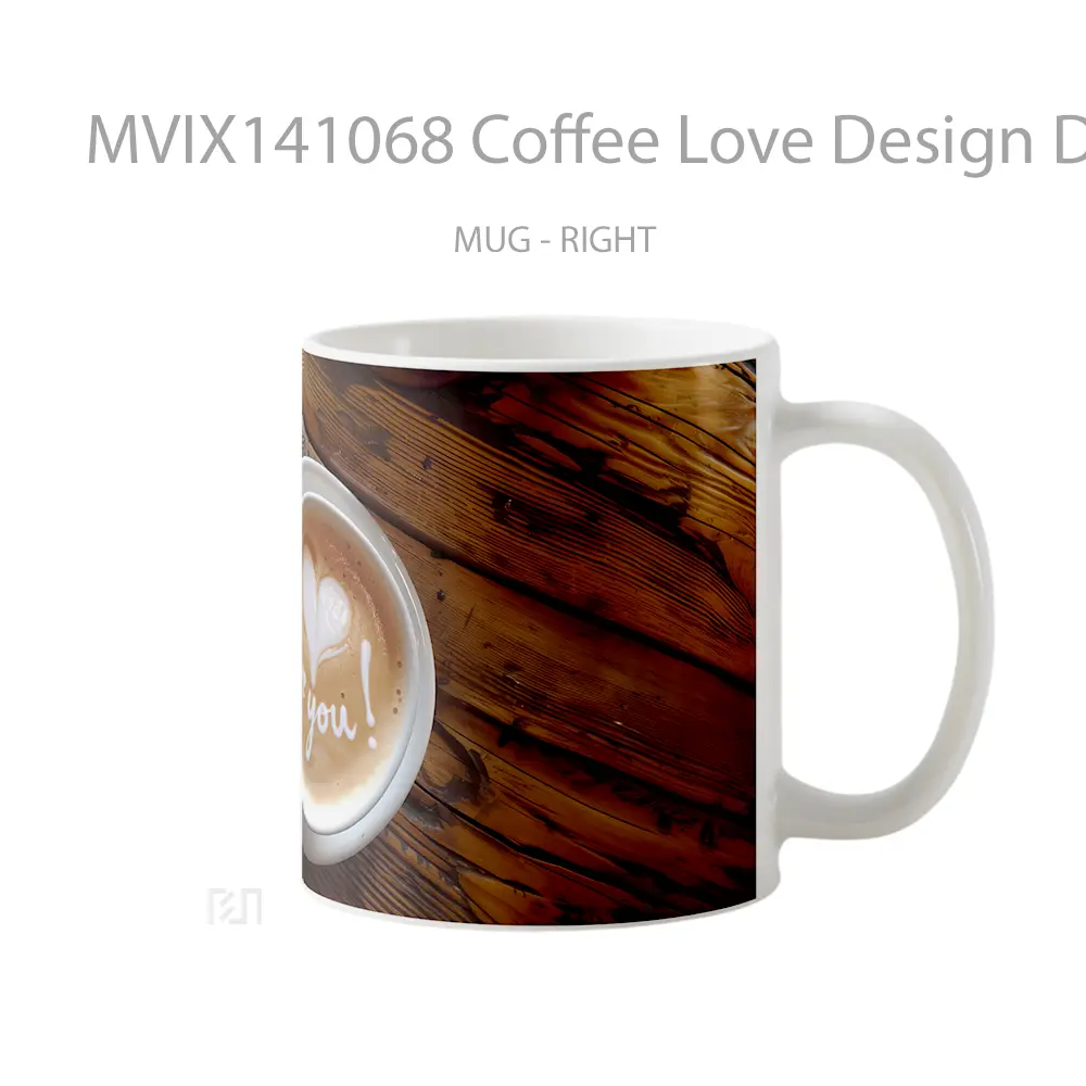 Mug Coffee Love Design Digital Art Mug Pecinta Kopi - All-side / Desain