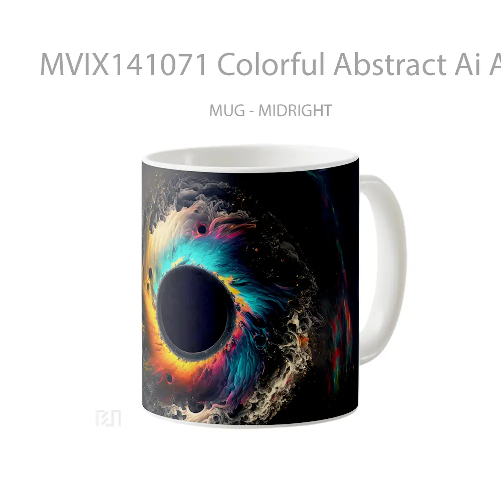 Mug Colorful Abstract Ai Ar Gelas Keramik Unik - All-side / Desain