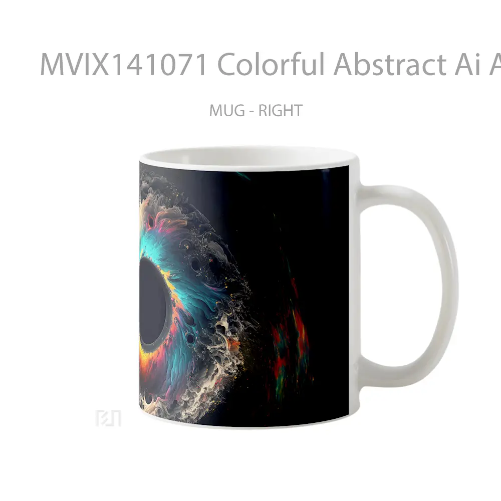 Mug Colorful Abstract Ai Ar Gelas Keramik Unik - All-side / Desain