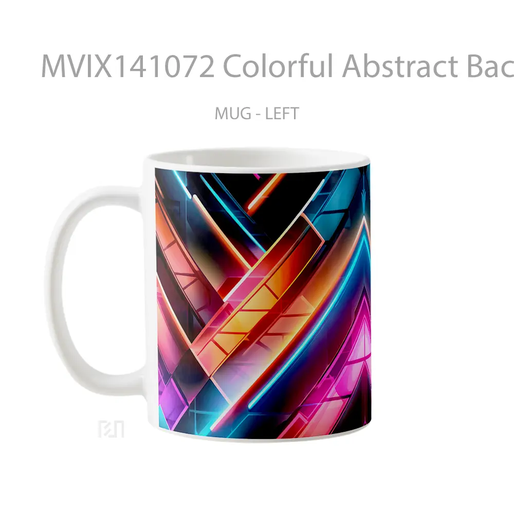 Mug Colorful Abstract Background Digital Art Gelas Keramik Unik - All-side / Desain