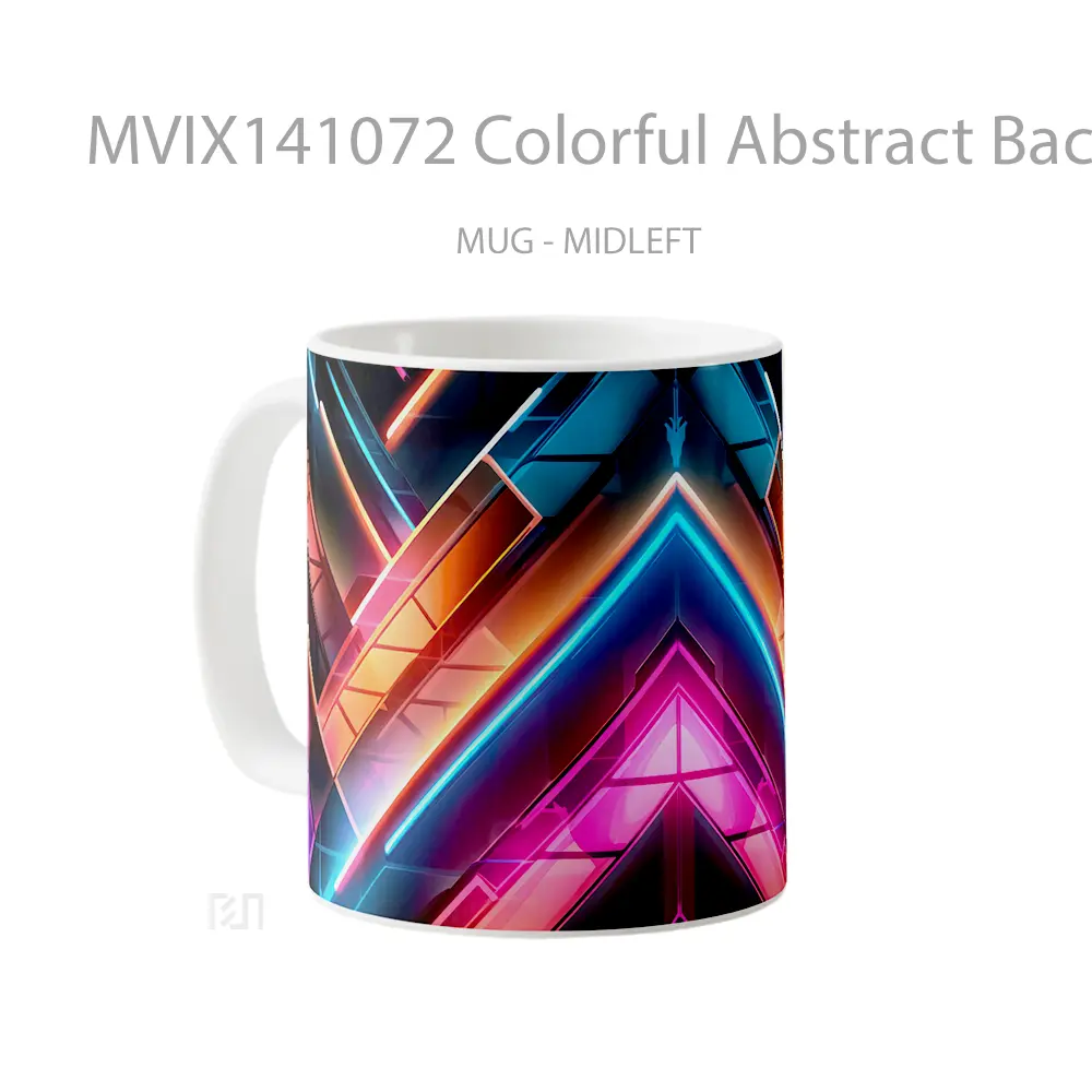 Mug Colorful Abstract Background Digital Art Gelas Keramik Unik - All-side / Desain