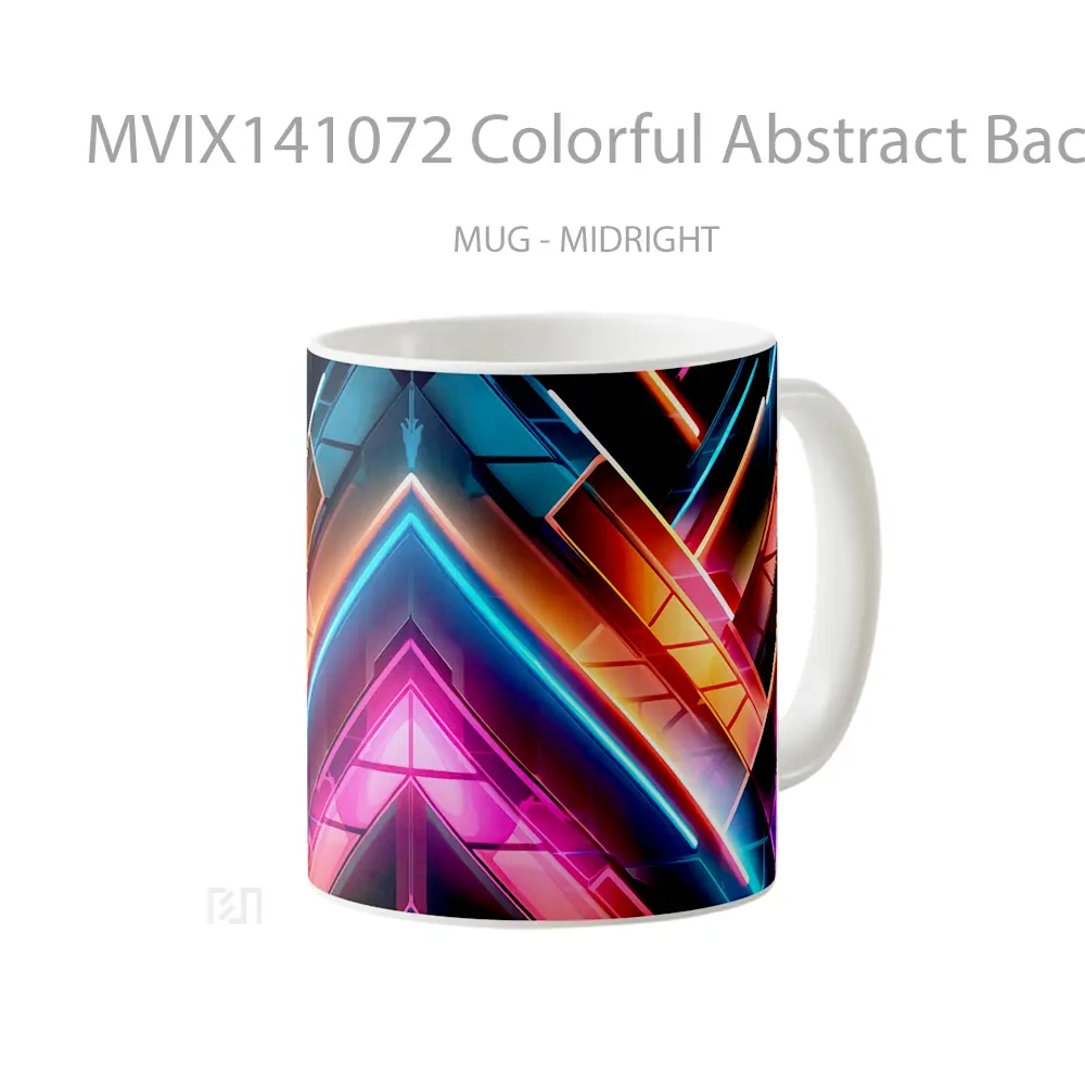 Mug Colorful Abstract Background Digital Art Gelas Keramik Unik - All-side / Desain