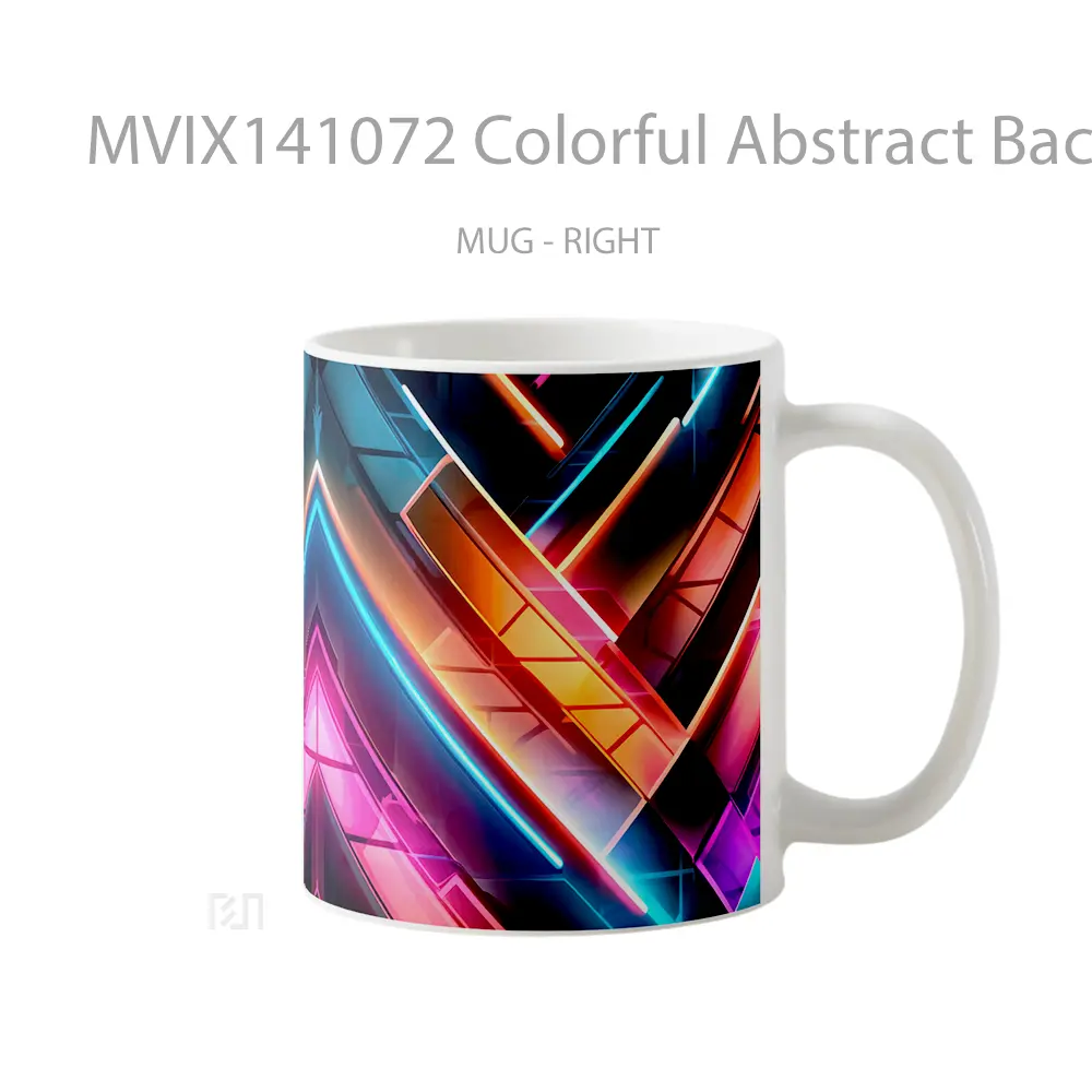 Mug Colorful Abstract Background Digital Art Gelas Keramik Unik - All-side / Desain