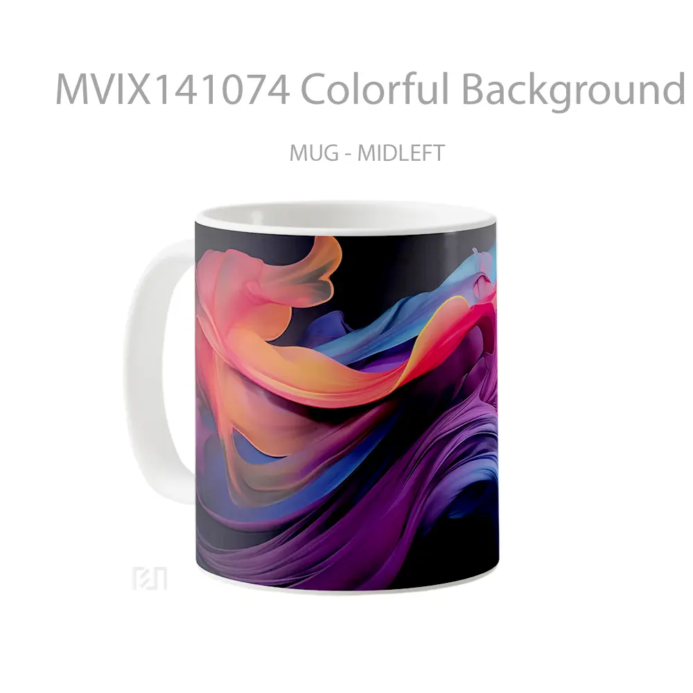 Mug Colorful Background Digital Art Gelas Keramik Unik - All-side / Desain