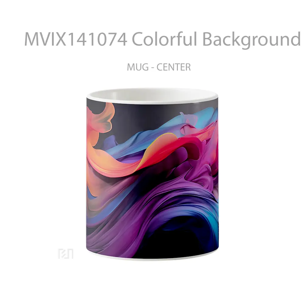 Mug Colorful Background Digital Art Gelas Keramik Unik