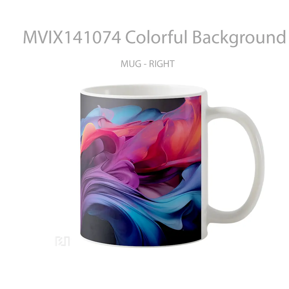Mug Colorful Background Digital Art Gelas Keramik Unik - All-side / Desain
