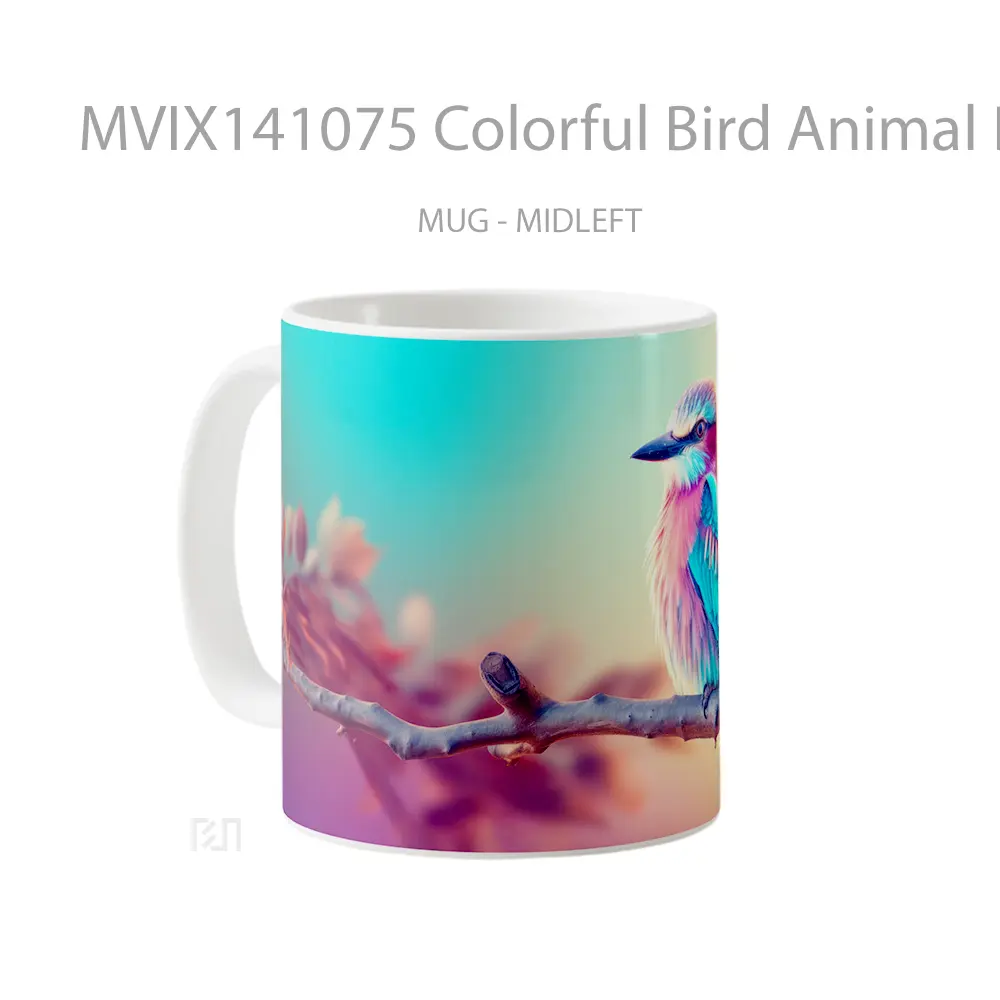 Mug Colorful Bird Animal Digital Art Gelas Hewan Lucu - All-side / Desain